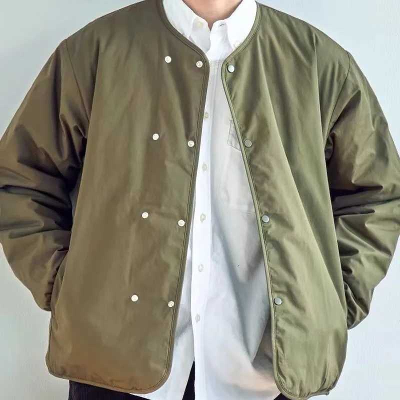Men's Down Parkas New Autumn Winter Cotton Quilted Jacket Lightweight Insulated Cotton Liner Padded Coats Japanese Style Simple Loose Men'