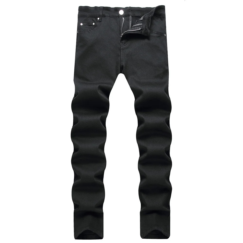 Jeans classici da uomo neri puri Pantaloni in denim elasticizzato tutti abbinati Pantaloni dritti slim casual taglie forti 260921