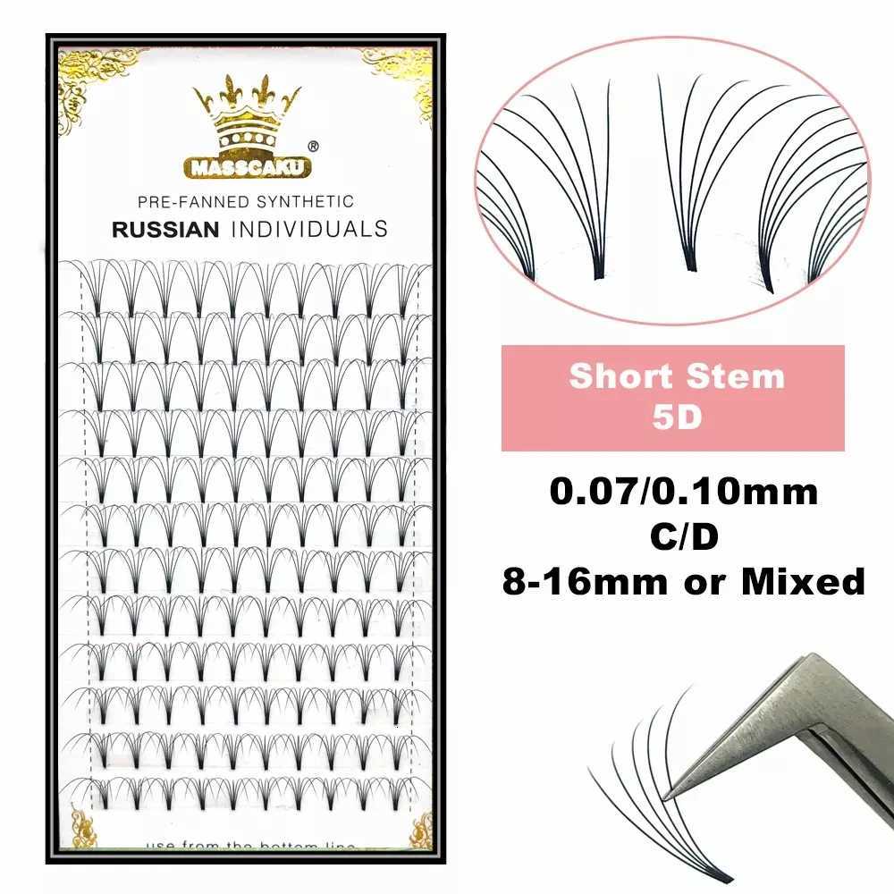 False Eyelashes MASSCAKU Premade Russian Volume Short Stem Eyelash Extensions Wide Fans 3D 4D 5D 6D 10D 20D Faux Mink Lashes X260922