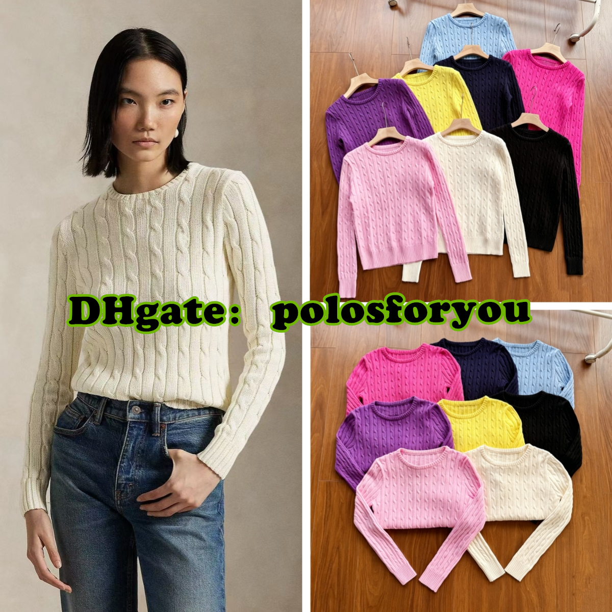 sweater women polo sweaters women's sweaters and pullovers vintage old money style Women's multicolor round neck solid Fried Dough Twists
