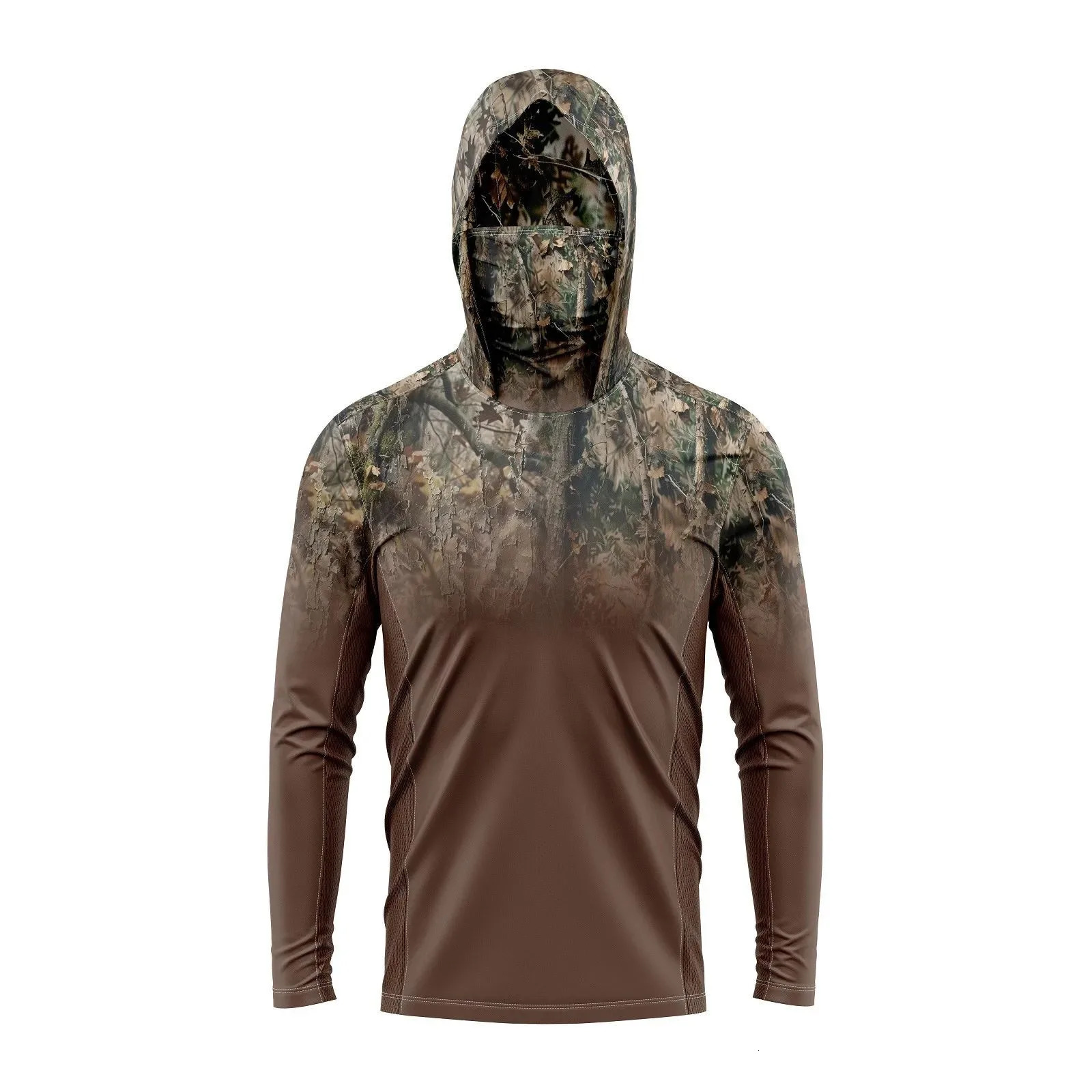 Mens and Womens Hooded Mask Style Fishing Suit Quick Drying Sun Protection Long Sleeved Shirt 260923