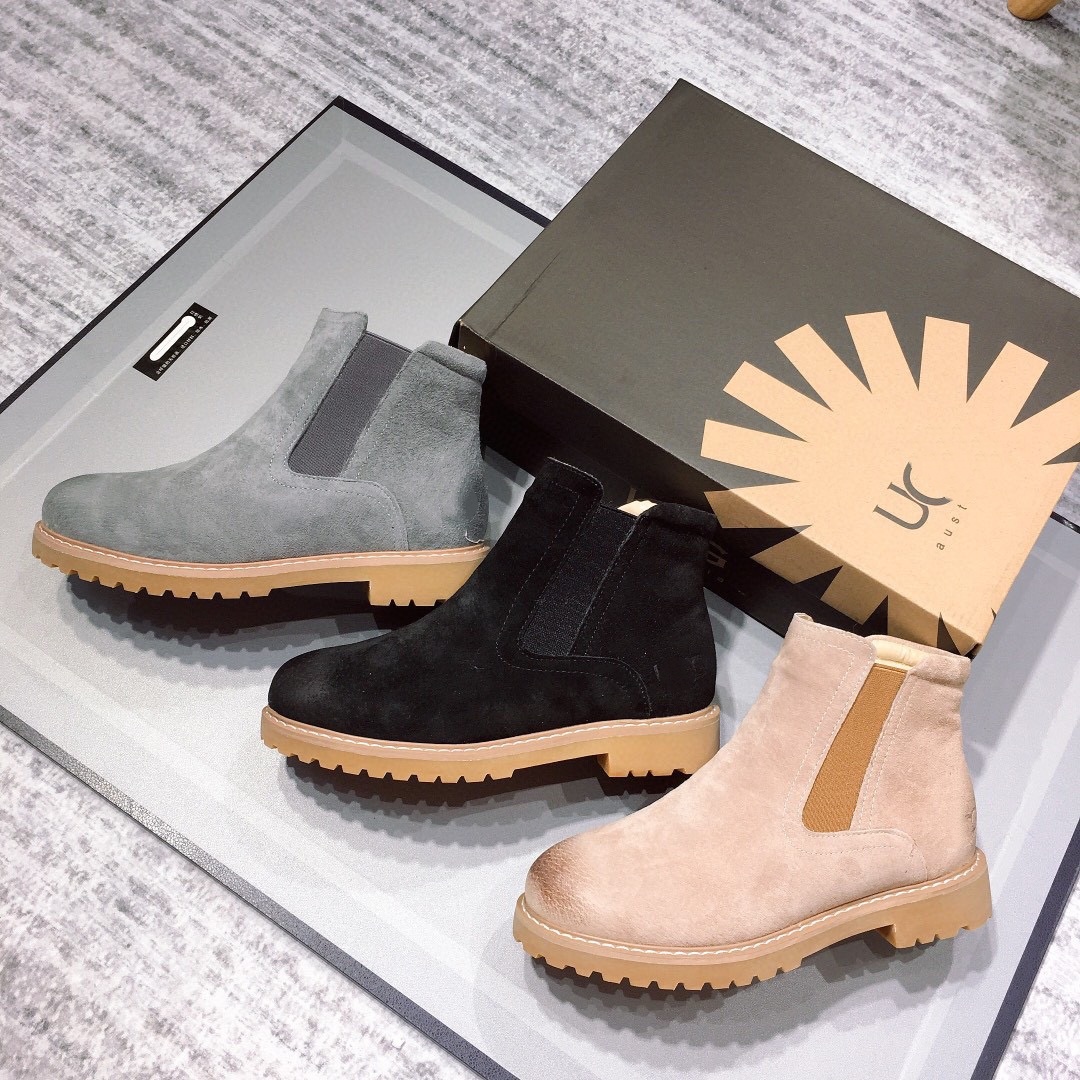 Stivaletti Chelsea firmati da donna Stivaletti alla caviglia in pelle scamosciata Inverno Peluche caldo Slip sul fondo spesso antiscivolo Stivaletto