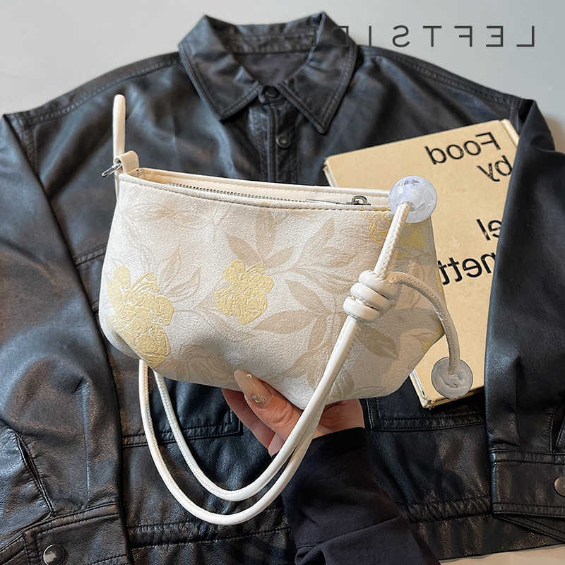 Cross Body LEFTSIDE Chinese Style Small Shoulder Bags for Women 2025 Summer New Trend Crossbody Bag Females Cloth Handbags And Purses D260923