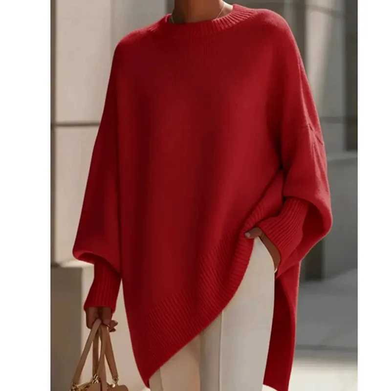 Women's Sweaters European American 2026 Autumn Winter Round neck Pullover Sweater Loose lazy style Solid color Women's Sweaters Knitwear T