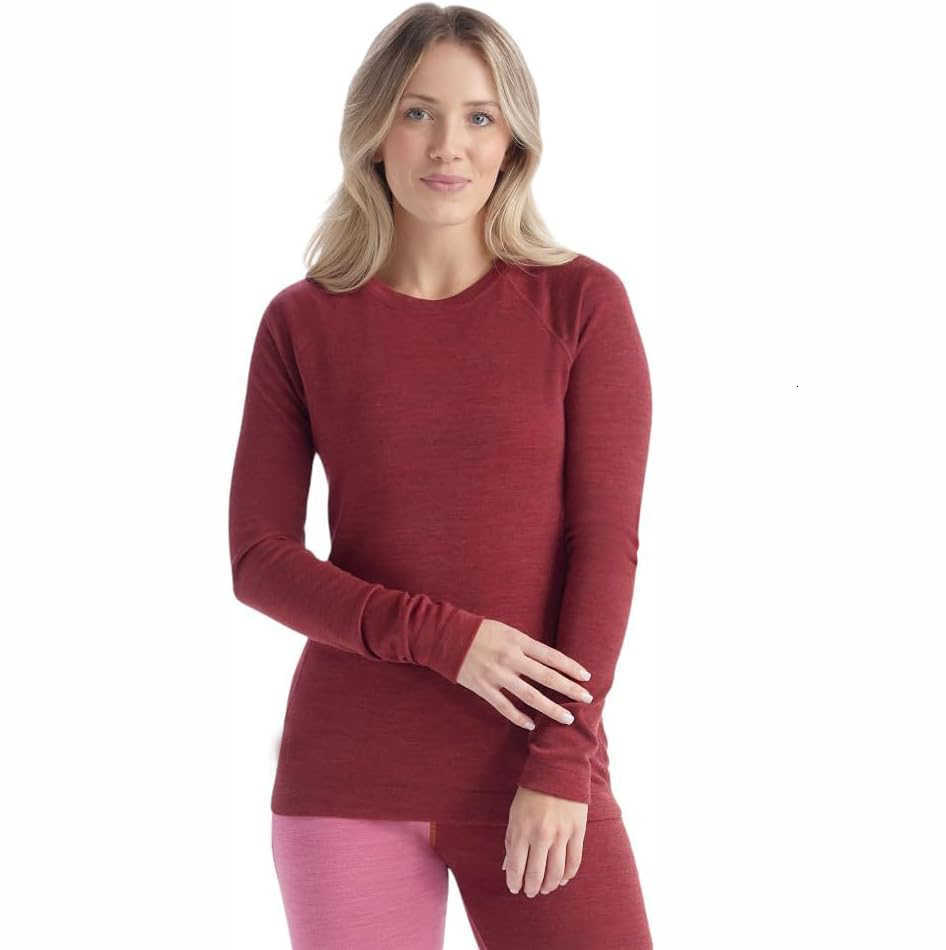 Underwear Women's Thermal Women's 100% Merino Wool Base Layer Shirt 17.5Micro Merino Wool Thermal Underwear Long Sleeve Shirts Wicking Ant