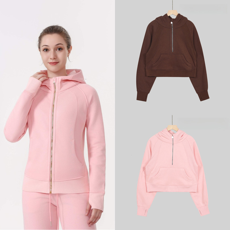 Yoga Hoodie Hoodies Yoga Jacket Stand collar Half zipper Design Womens Fashion Long-sleeved High quality Relaxation Sportswear Gym Yoga wear 66