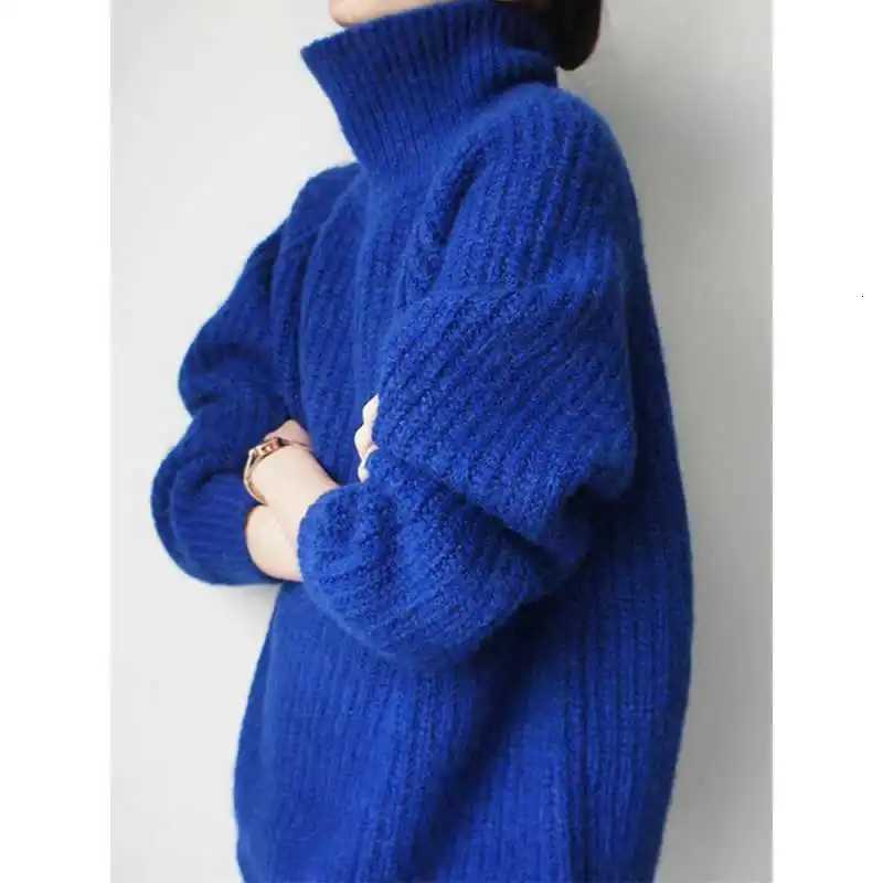 Women's Sweaters Autumn Winter New Fashion Turtleneck Long sleeve Pullovers Solid Women's Clothing Knitting Loose Bottoming Shirt All-matc