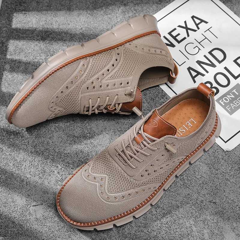 Dress Shoes Men Stylish Mesh Shoes Brogues Soft Sole for Comfort Loafers Man Shoes Summer Lightweight Breathable Plus Size Casual Men Shoes X260923