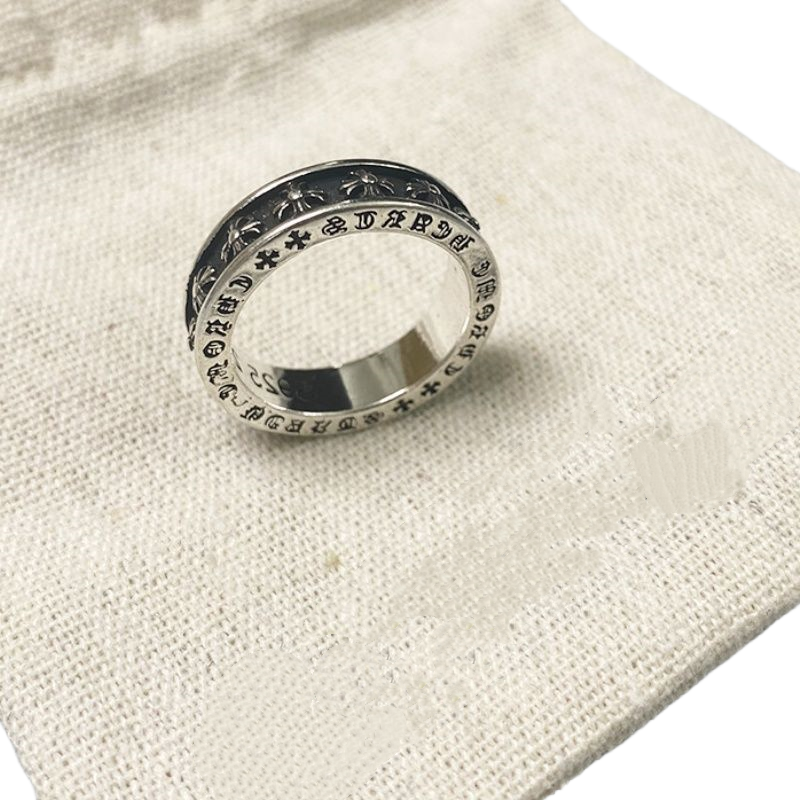 Classic rings designer for women handcrafted cross ring silver plated bague hip hop design unisex vintage cross hinged Thai silver with chrome plati