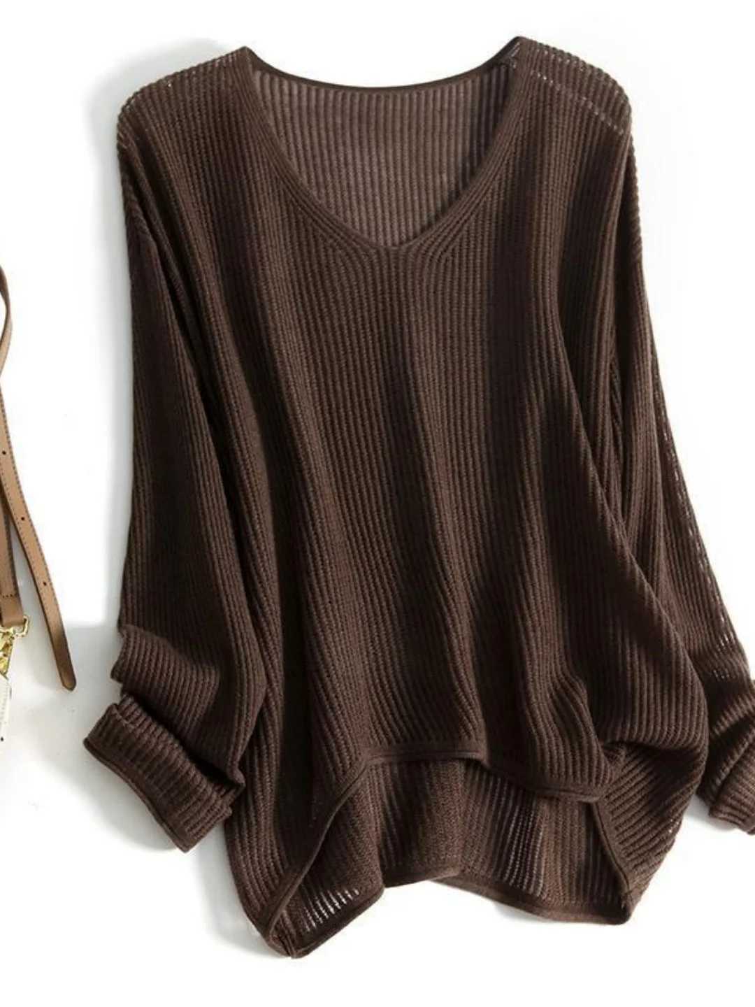 Women's Sweaters plus Size Women's Knitted Sweater V-NeCK Long Sleeve Soft Korean Style Loose Fit Fashionable Autumn Winter Top for Heavy