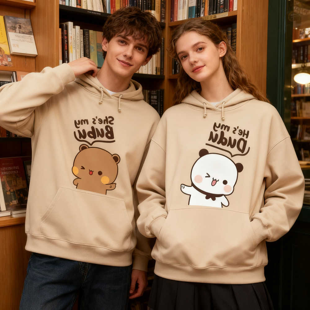 Hoodies Sweatshirts Bubu Dudu Women's Bear Couple Hoodies Matching His and Hers Outfit Casual Cute Couple Outfits Fall Winter Men Women Daily L