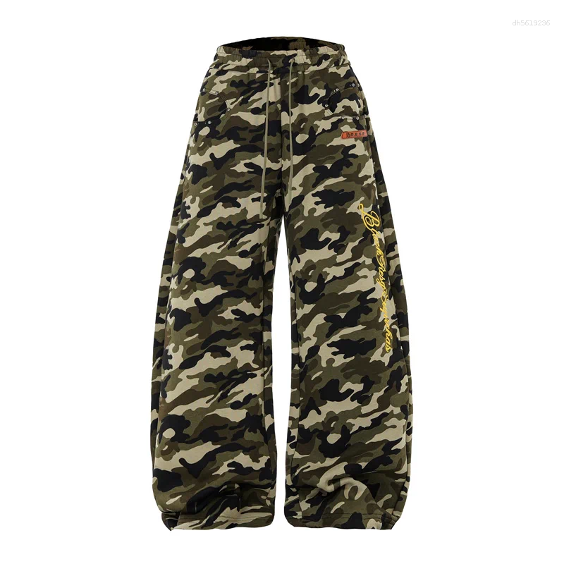 Men's Baggy Scimitar Pants Hip Hop Streetwear Wide Leg Joggers Camouflage Parachute Oversized Y2K Harajuku Casual Trousers