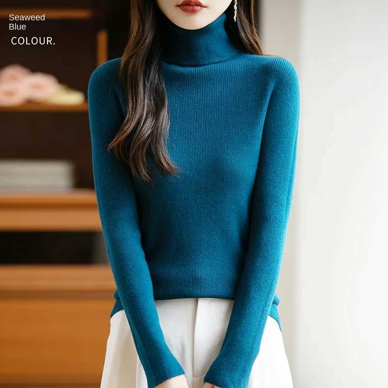 Women's Sweaters New Winter Fashion And Comfort High-Neck Knitted Sweater Solid-Color Long-Sleeved Women's Pullover High-Elasticity Sweate