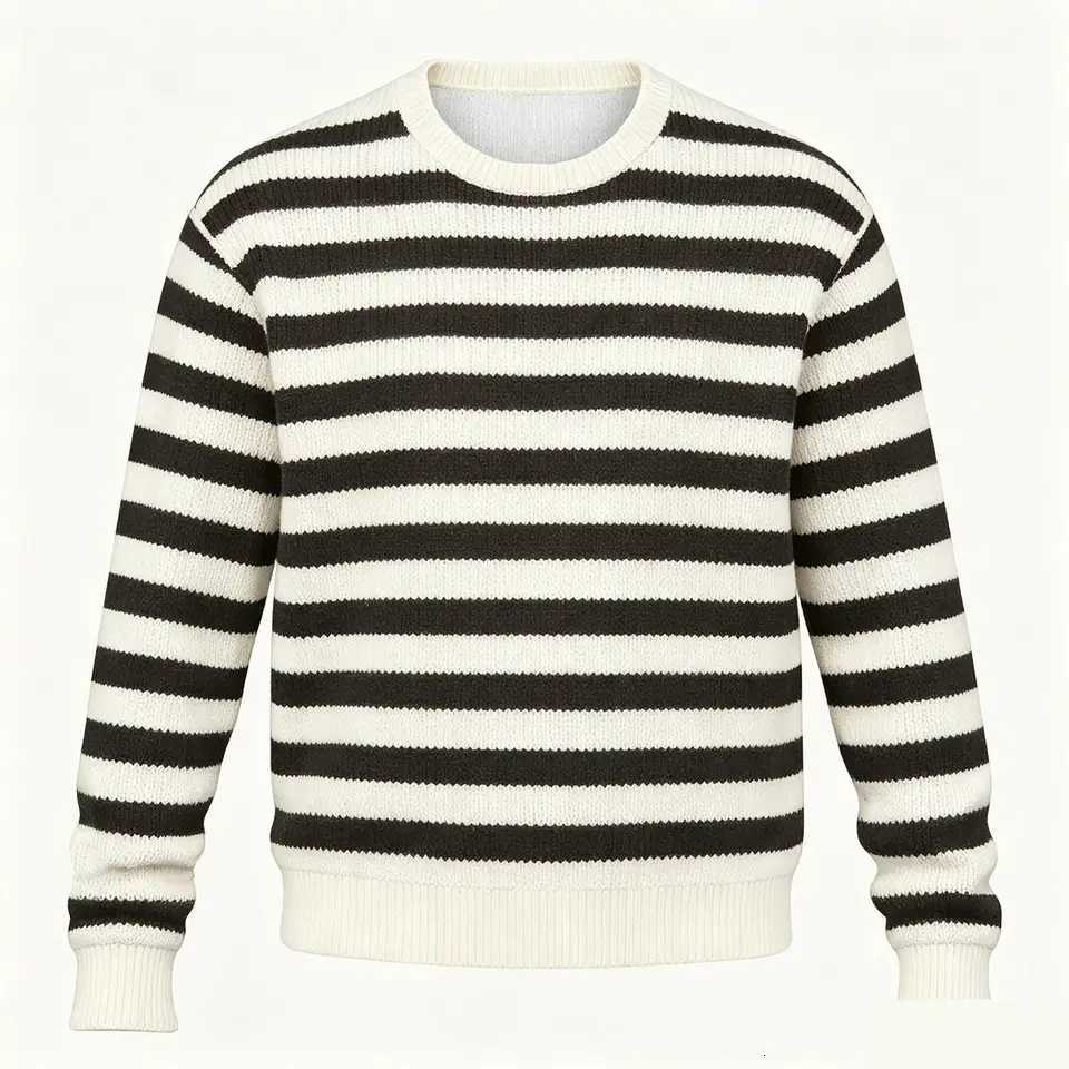 Women's Sweaters 2026 New Men Simple Striped Ugly Sweater Autumn Winter Long sleeve Pullover Y2K Street Casual Fashion Casual Crew Neck Tops D2