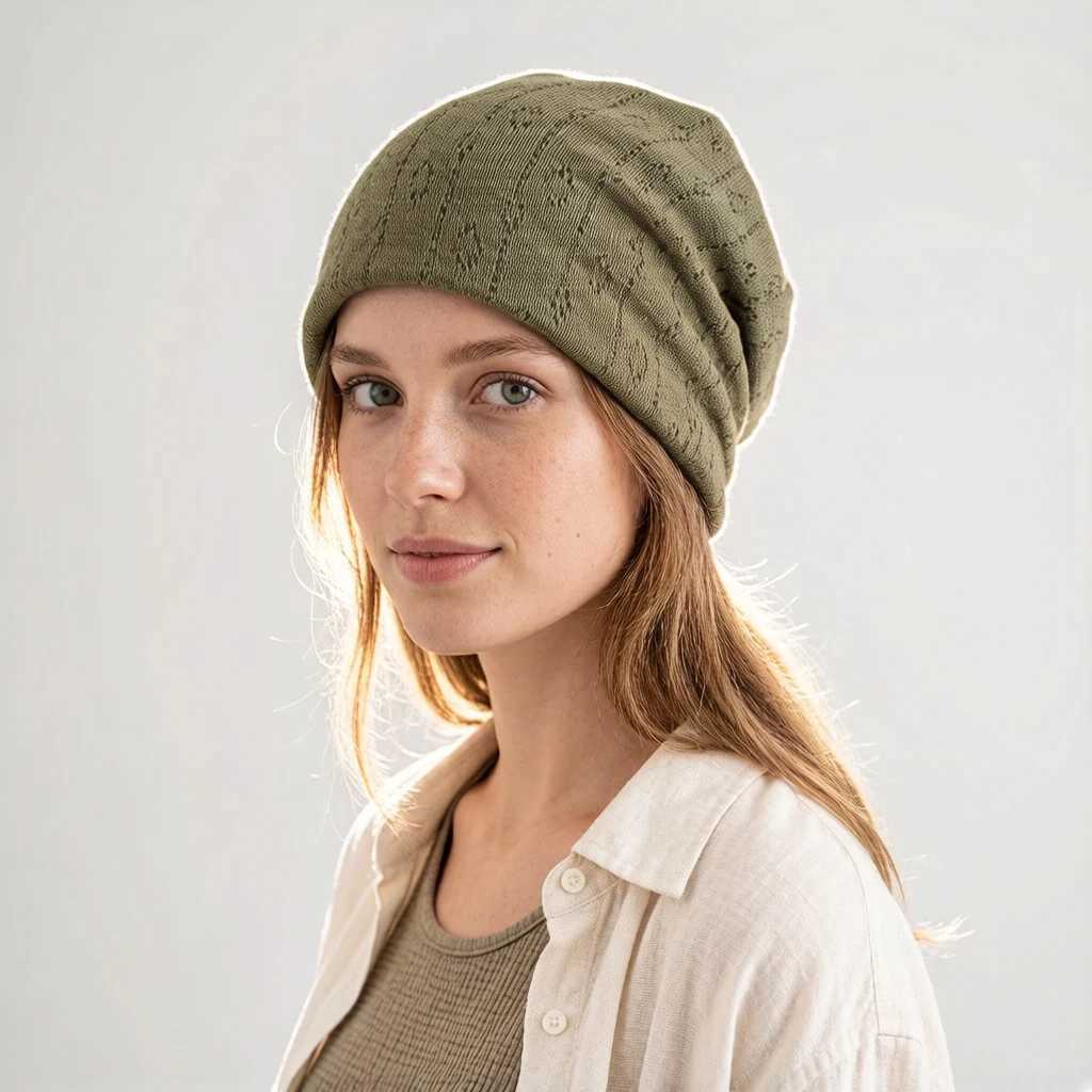 Women's Knit Diamond Mesh Slouchy Beanie Breathable Spring Summer Hat Lightweight Casual Outdoor Beanies Soft Sp Bonnet Cap Z260922