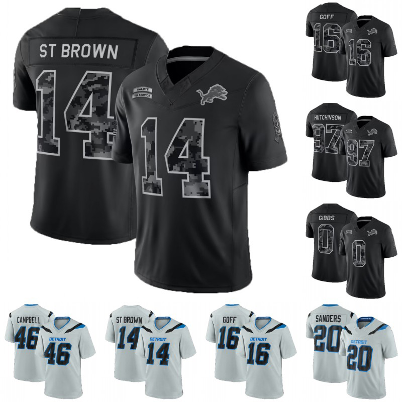 Lions 2026 Salute to Service Jersey Amon-Ra St. Brown Jahmyr Gibbs Sam LaPorta Barry Sanders Jared Goff Jameson Williams Isiah Pacheco Isaac TeSl