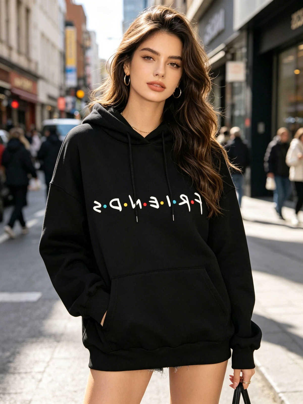 Friends Women's Women Hoodies Sweatshirts Print Hoodie Long sleeve Pullover Fashion Clothing Casual Solid Color Female Spring Autumn Fashion St