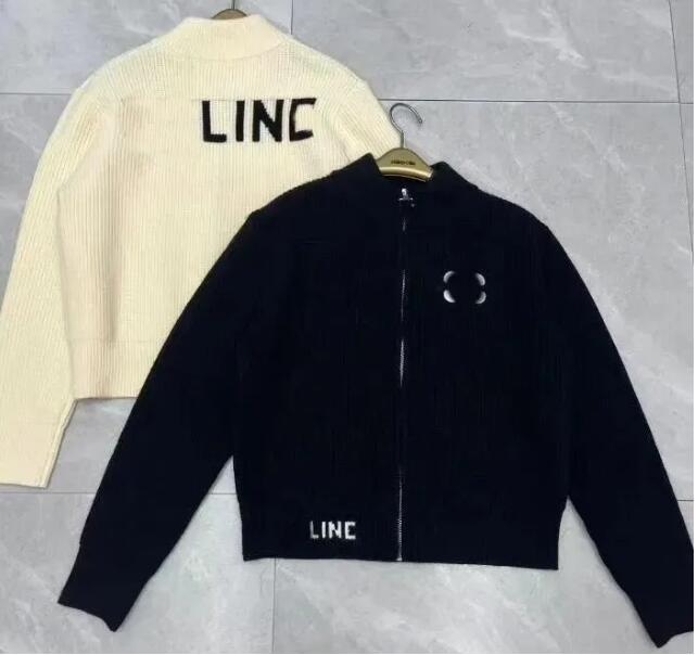 Womens Autumn Winter Long-Sleeved Knitted Sweater Cardigan, Designer Letter Sleeve, Luxurious Comfortable Fashionable Casual Top