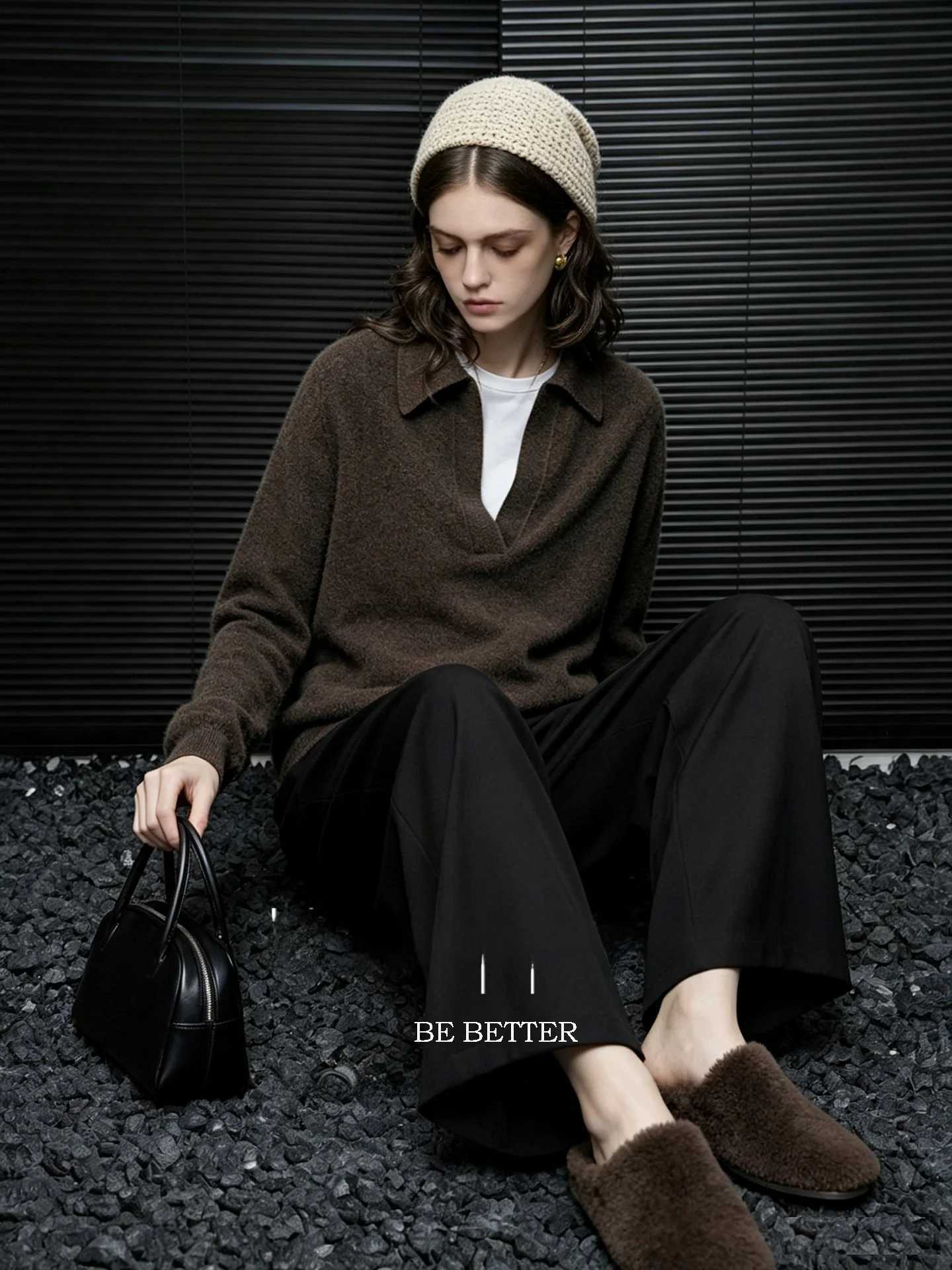 Women's Sweaters Huaappuw Pure Color Basic Style Small Collar Knitted Sweater 2026 Autumn New Casual Overhead Color Knitwear D260923