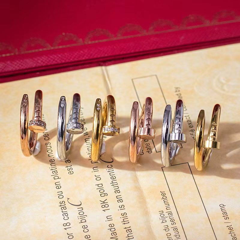 Bague d'amour de marque à la mode avec diamant, bijoux de luxe de haute qualité, ne se décolore pas, Style de Couple