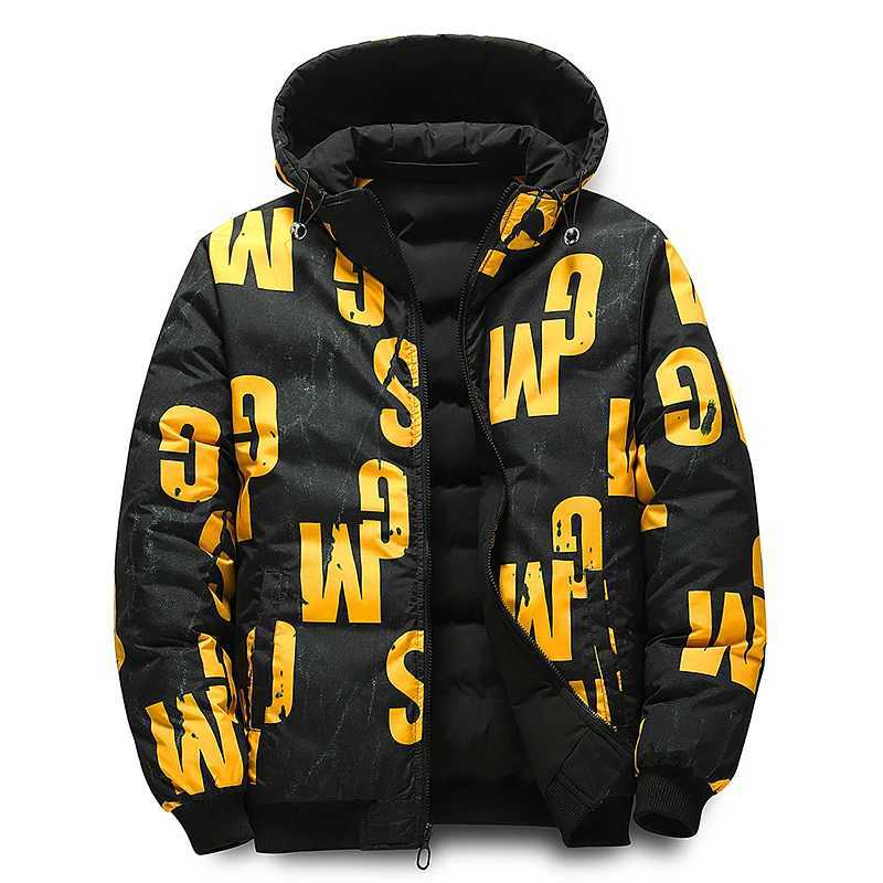 Winter Parkas Ueteey Men's Down Warm Cotton Jacket Men 2023 Windproof Padded Thick Hooded Parkas Down Jakcets Casual Outdoor Mens Coat Streetwe