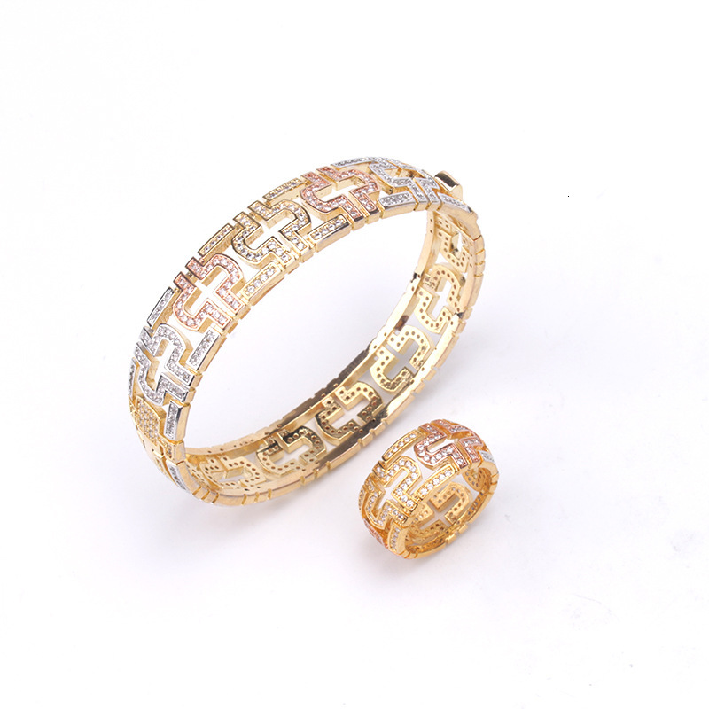 European and American creative personalized three-color spiral maze bracelet and ring in a fresh, minimalist ins style, available