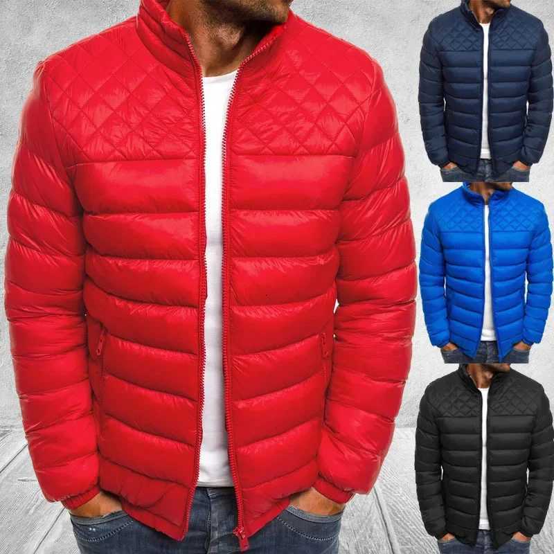 Autumn Men's Down Parkas 2026 Winter Men's Stand-up Collar Zipper Cotton Jacke Tops Warm Comfortable Man Jackets Tops Comfortable Down Jac