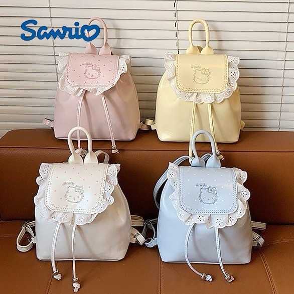 Sanrio Backpacks Korean-style cartoon ins Hello Kitty backpack for women unique design fashionable and cute with lace trim L260923ODFD