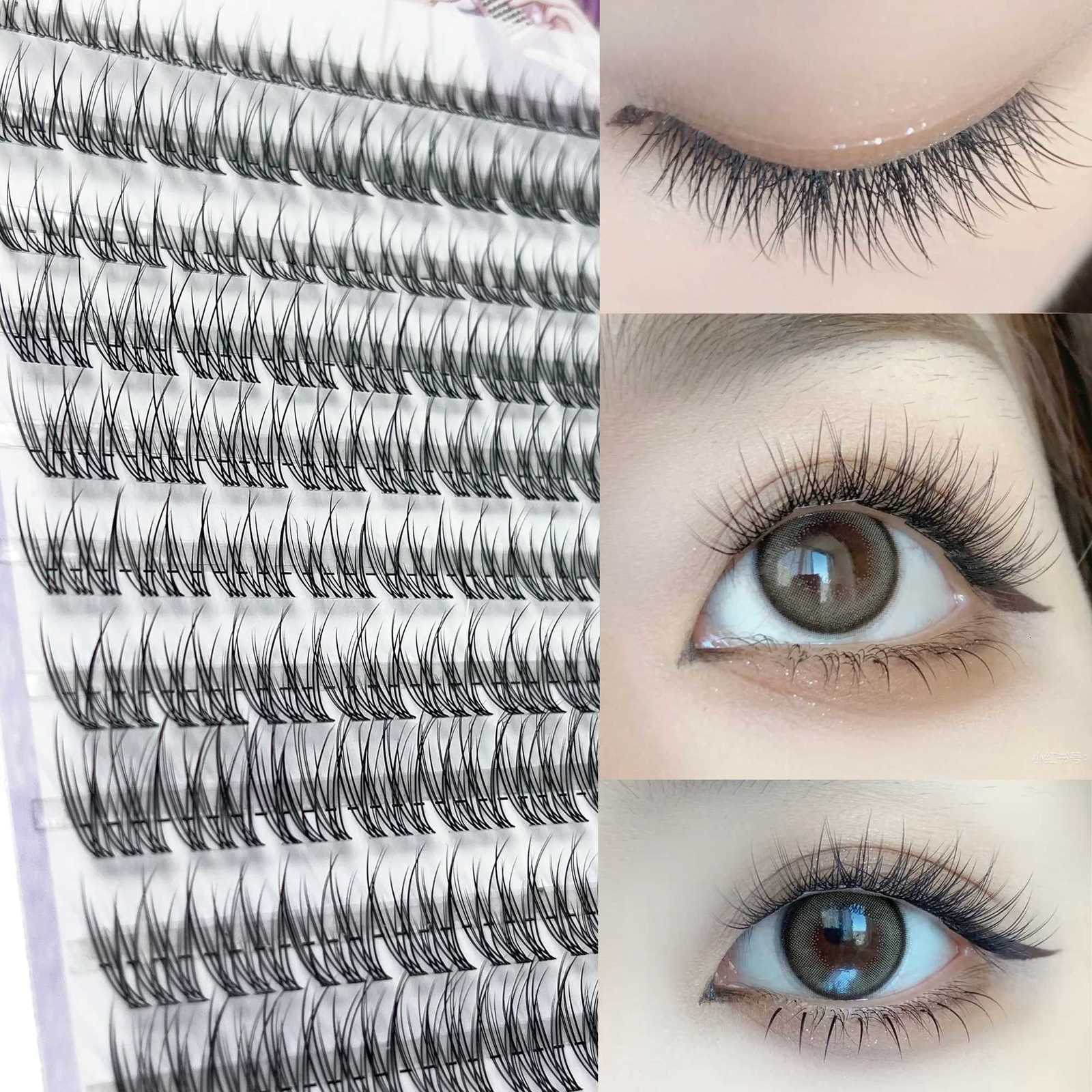False Eyelashes 1/box 120 bundles Mink False Eyelash Natural Fishtail Lash 3D Russian Individual Eyelash Extension Cluster Makeup Tool X260922