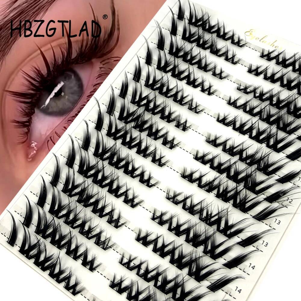 Single Cluster Eyelash Extension Mix 3D Fluffy Segmented Natural Mink Cat Eye Effect Makeup Lashes Individual False Eyelashes W260923