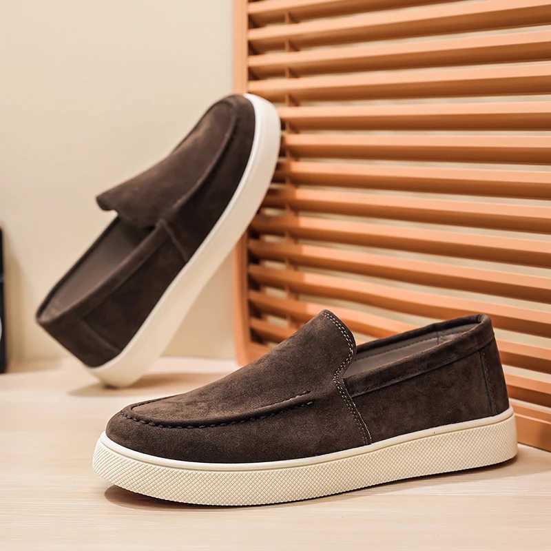Dress Shoes Men's Casual Shoes Suede Leather Loafers Classic British Style Men Shoes Lightweight Soft Male Slip on Driving Flats X260923