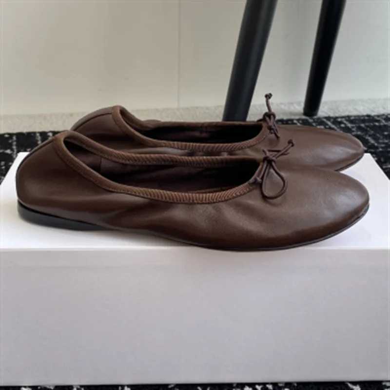 Shoes The 2026 New Dress Genuine Leather Ballet Flat Bow Wen's Shoes Are Made of Smooth and Soft Sheepskin with Leather Lining and Genuine J260