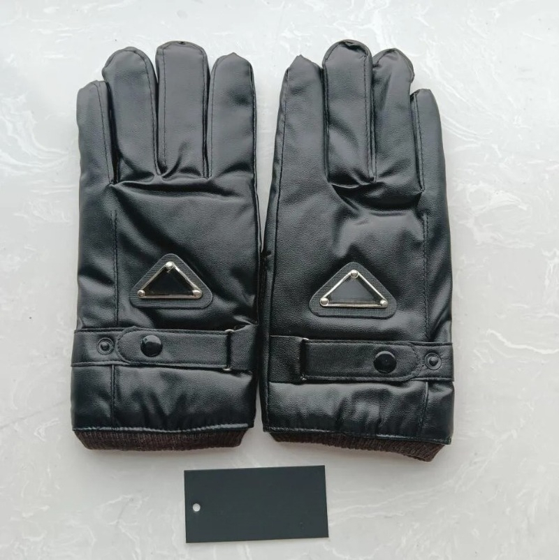 Leather Solid Color Gloves Designer Glove for Women Autumn Winter Warm Five Fingers Men Casual Outdoor Ski Gloves High Quality AAA