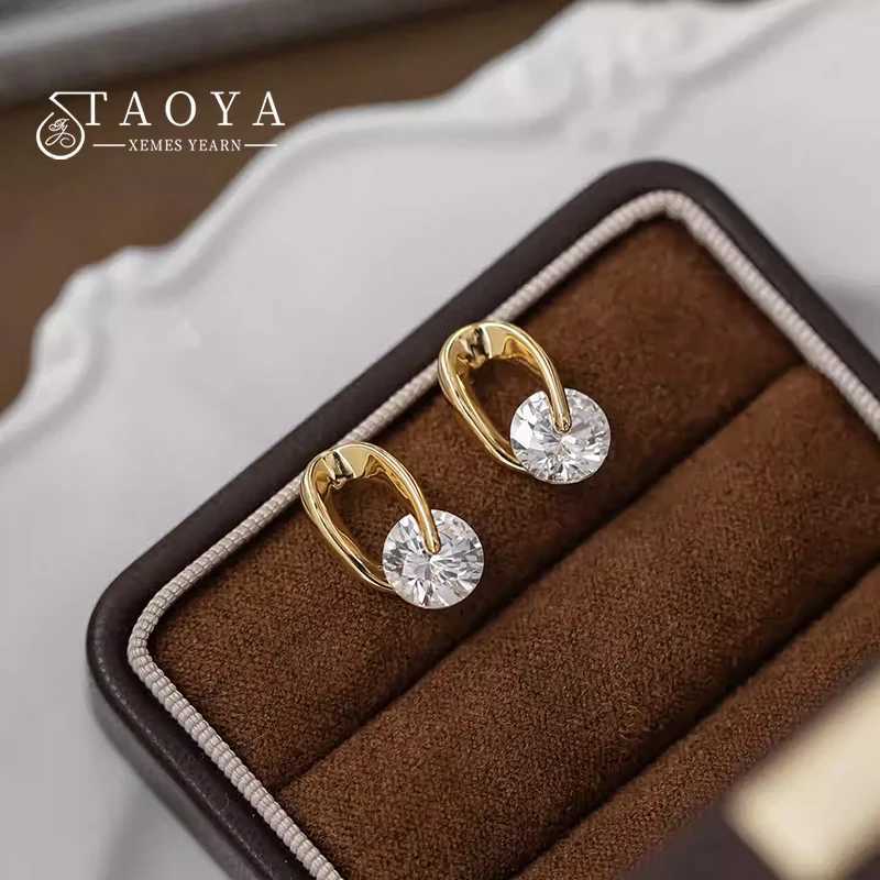 Light Luxury Sparkling Zircon Pendant Gold Color Geometric Earrings For Women's New Year Temperament cessories Trendy Jewelry M260922