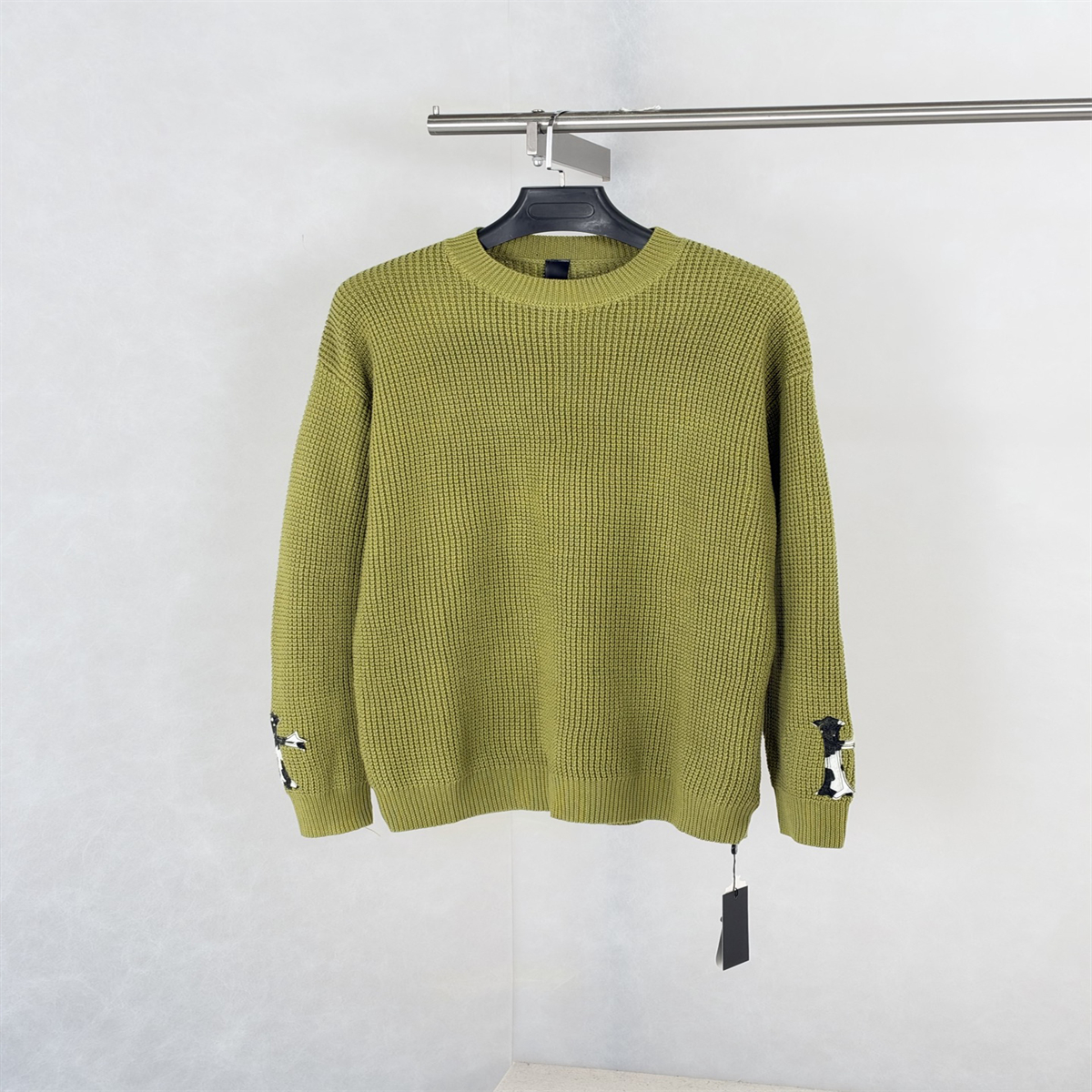Men's Plus Size Hoodies & Sweatshirts New AOP jacquard letter knitted sweater in autumn / winter knitting machine e Custom jnlarged detail crew