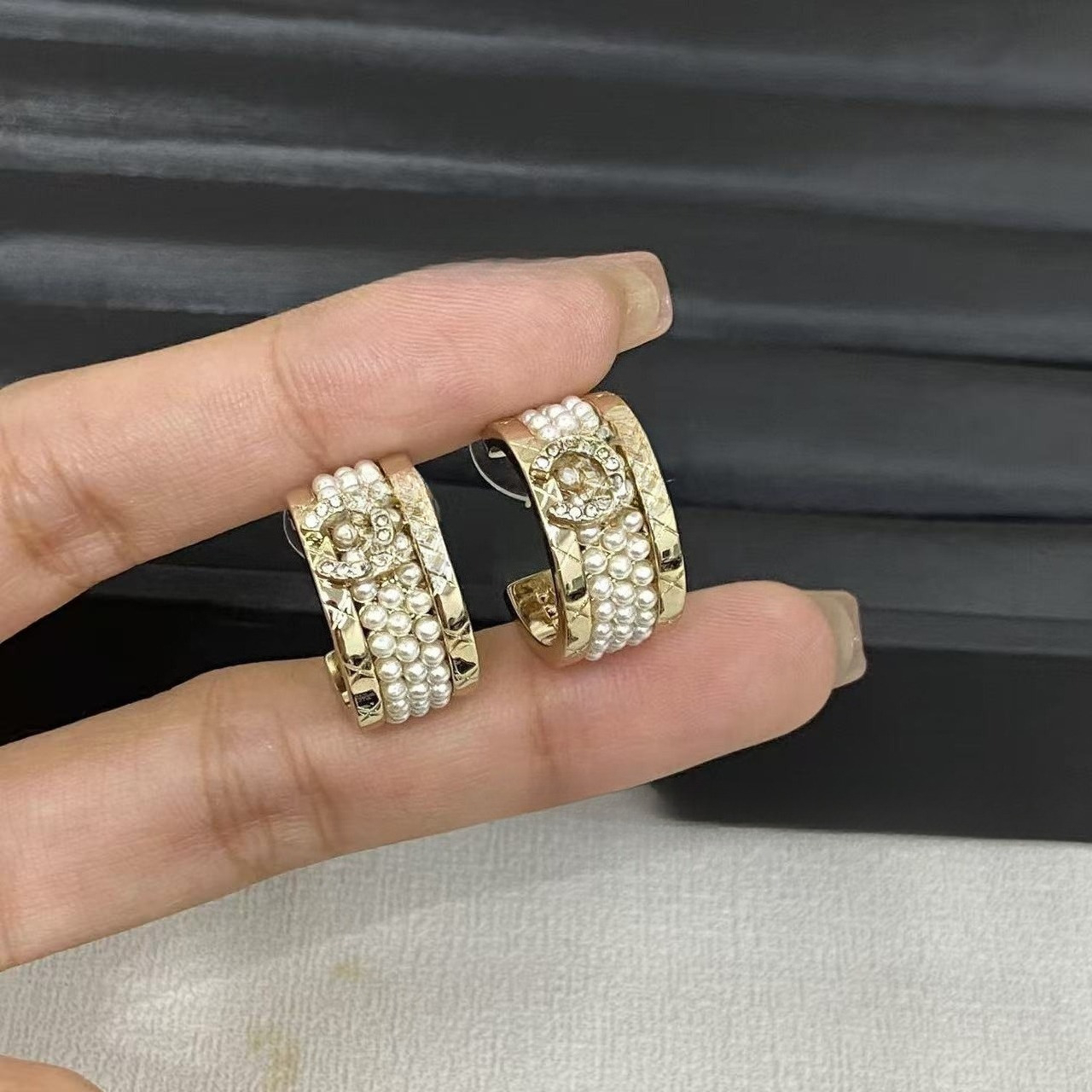 French luxury brand diamond stud earring crystal earrings letter barnd fashion designer for women party gift