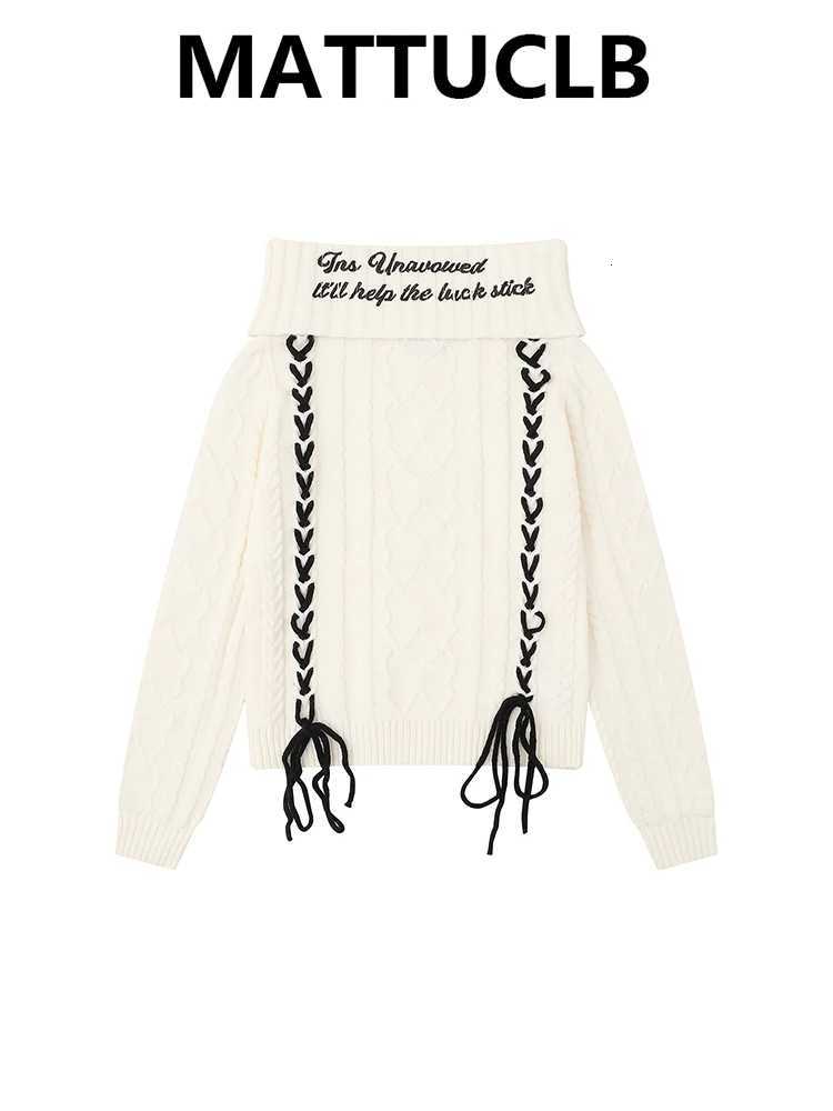 Women's Sweaters Autumn Winter Women's Y2k Pullovers Slash Neck Cuddly Sweater Long SLeeve Knitwear Korean Jumper 2000s Design Kpop New H2