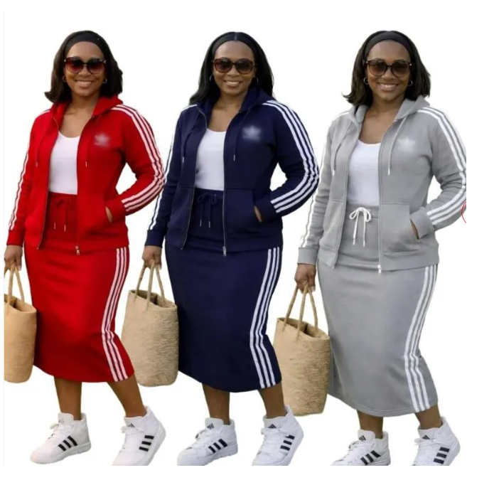 Femmes sweats à capuche survêtement demi-robe ensemble décontracté cardigan à fermeture éclair veste + cordon enveloppé hanche robes deux pièces