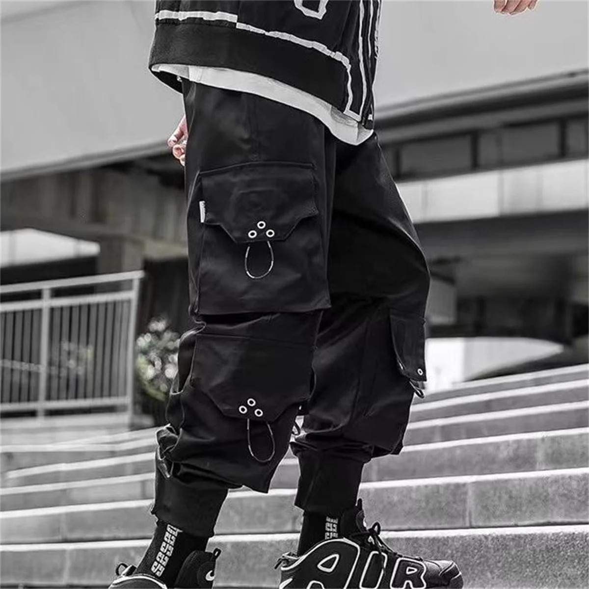 Men Joggers Cargo Pants Multipocket Elastic Waist Harem Casual Hip Hop Streetwear Sweatpants Pencil Techwear 260922