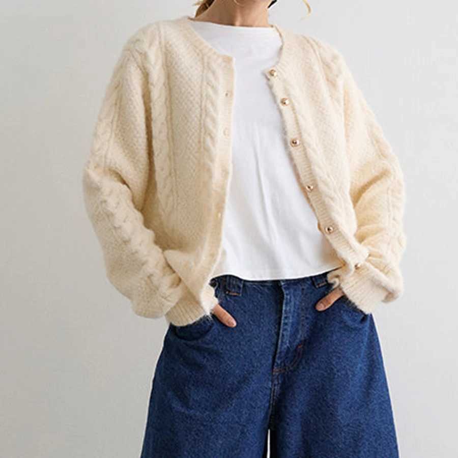 Women's Sweaters Casual Womens Fashionable Solid Color Long sleeve Knit Cardigan Crew Neck Button Down Lightweight Cardigans D260923