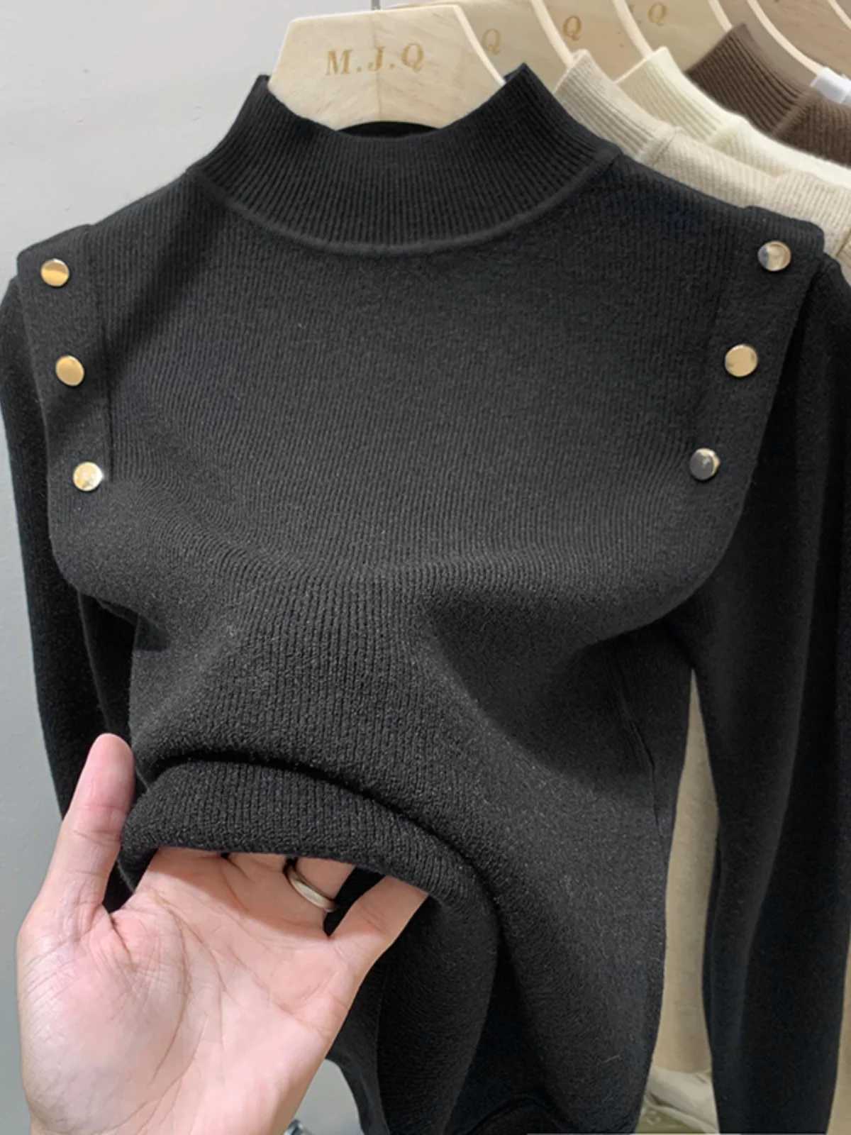 Women's Sweaters AOSSVIAO Button Turtleneck Knitted Women Sweater Pullovers Autumn Winter Basic Women Sweaters Fit Soft Warm Tops 2026 H260923