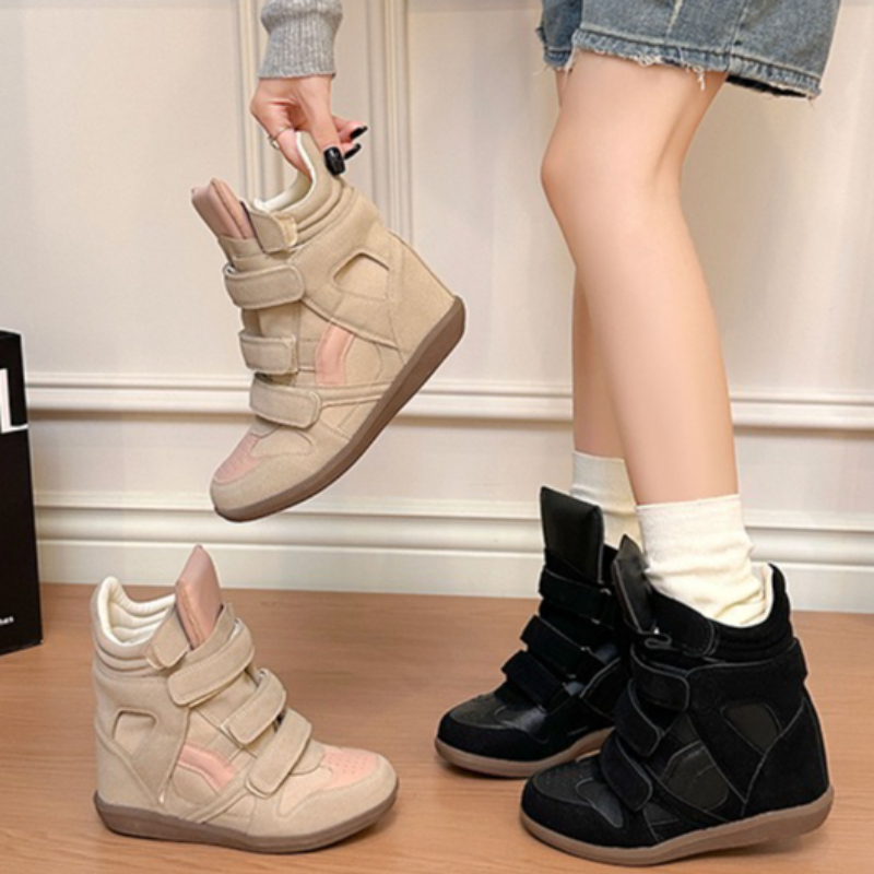 New Luxury Women Boots Fashion High Top Casual Shoes for Women Design Invisible Heightening Shoes Flat Bottom Suede leather Designer Ankle Boots Bot