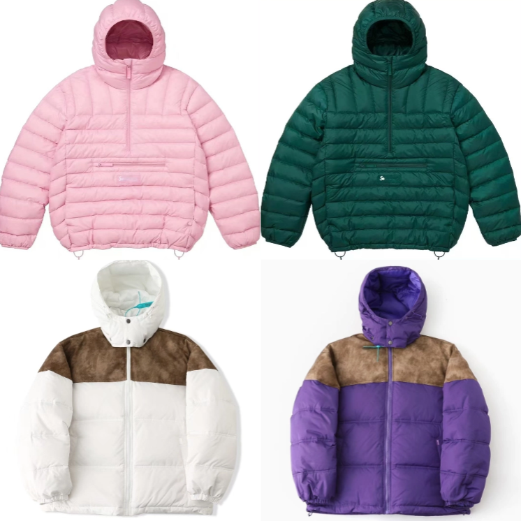 Men's Designer Puffer Jacket Aesthetics Retro Streetwear Color Block Spliced Suede Patchwork Hooded Drawstring Hem Oversized Loose Fit Warm Cas