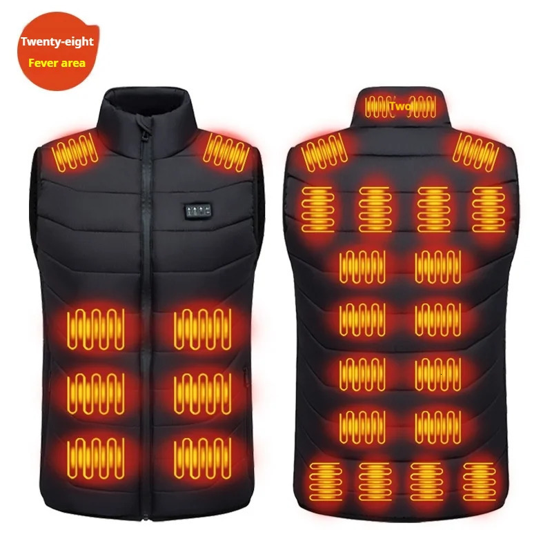 28 Zones Heating Vest for Men Smart Electric Heated Vest USB Winter Thermal Auto Warm Jacket for Outdoor Working Vest for Women 260921