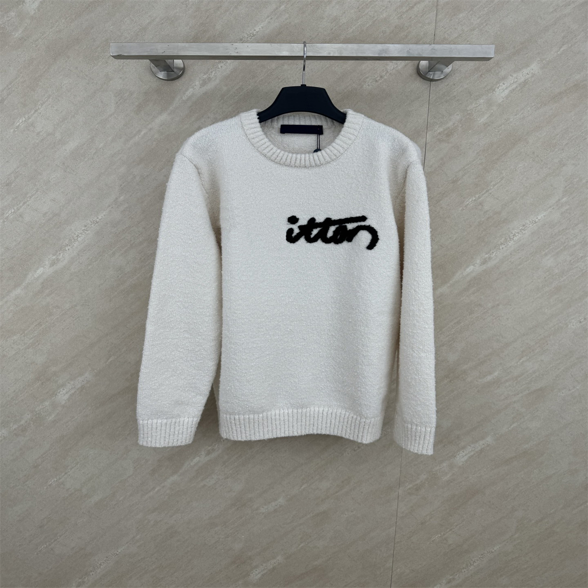 Men's Plus Size Hoodies & Sweatshirts New AOP jacquard letter knitted sweater in autumn / winter knitting machine e Custom jnlarged detail crew
