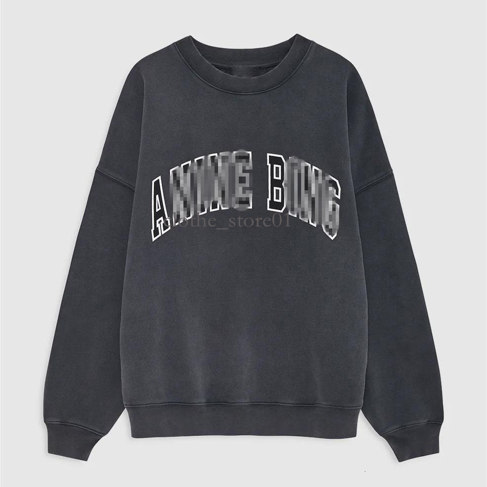 Sweatshirt Bings Hip Designer Hop Womens Loose Hoodie Crew Neck Hoodies Vintage Trendy Distress Washed Pullover Cotton Printed Streetwear Anineness