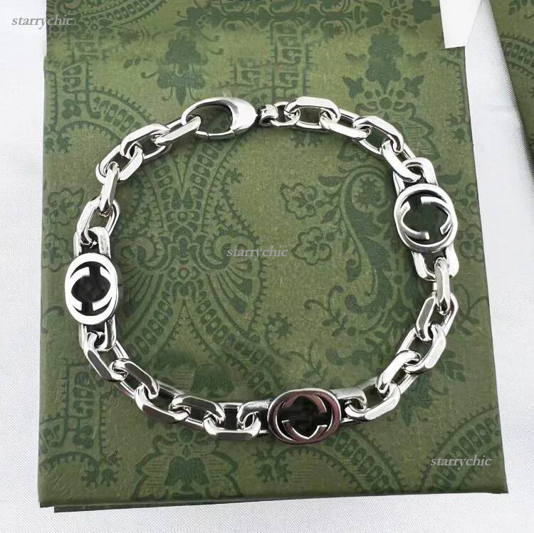 Designer GG Bracelet Classic Charm Silver Plated Chain GG Bracelets Retro Bangle For Men Women Party Fashion GG Jewelry Couple Birthday Gift d63