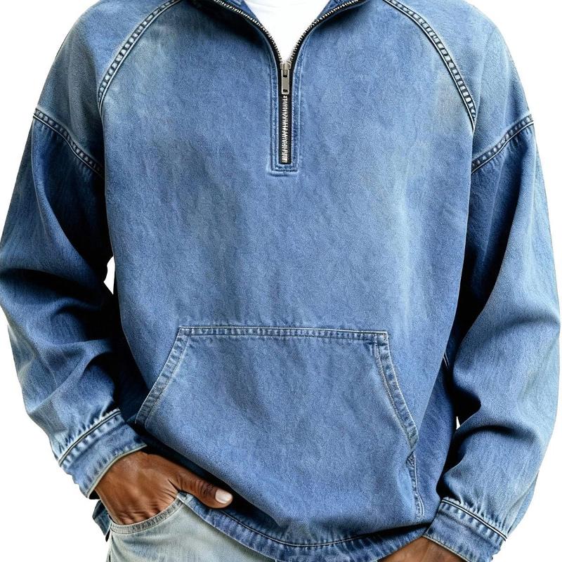 Designer Style High Quality Men's Zip Up Hoodie Solid Color Vintage Washed Distressed Heavyweight Loose Fit Casual Long Sleeve Hooded Sweats