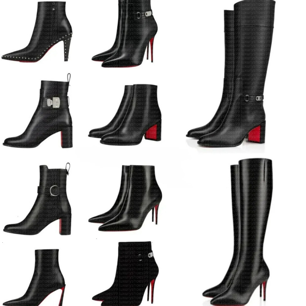 boots designer womens red bd boots Over the Knee Heels Boots Women's Classic Fashion Casual Heels Suede Brown Black Rivet heels designer ankle