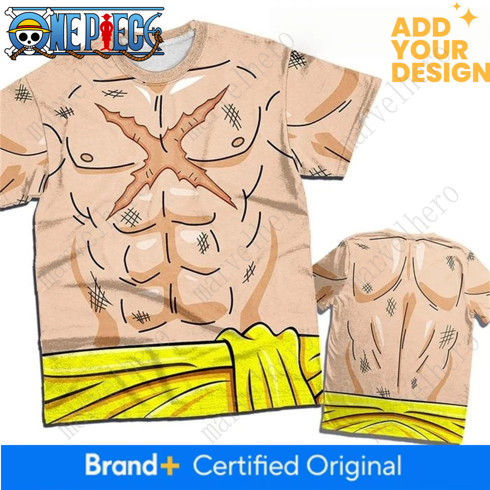2026 New Bandai Anime One Piece Luffy Summer T-shirt Oversized 3D Adults Children Multifunctional Cosplay Tops Clothing